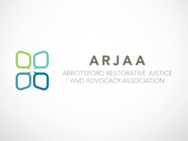 Logo for ARJAA centered with white and light grey background