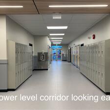 Lower level corridor looking east